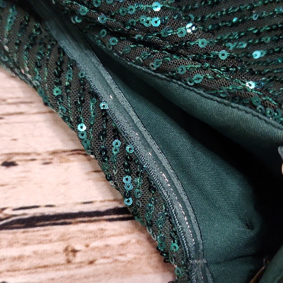 Green Sequin Sparkle City Studio Dress Medium - Picture 5 of 7